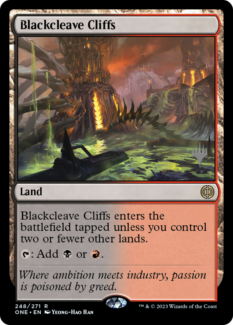 Blackcleave Cliffs (Promo Pack) [Phyrexia: All Will Be One Promos] | Game Grid - Logan