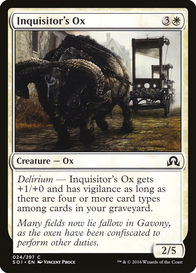 Inquisitor's Ox [Shadows over Innistrad] | Game Grid - Logan