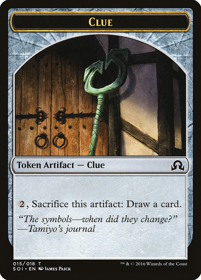 Clue Token (015/018) [Shadows over Innistrad Tokens] | Game Grid - Logan