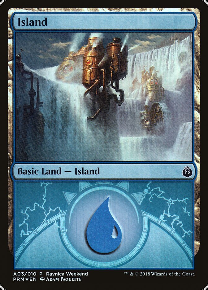 Island (A03) [Ravnica Allegiance Ravnica Weekend] | Game Grid - Logan