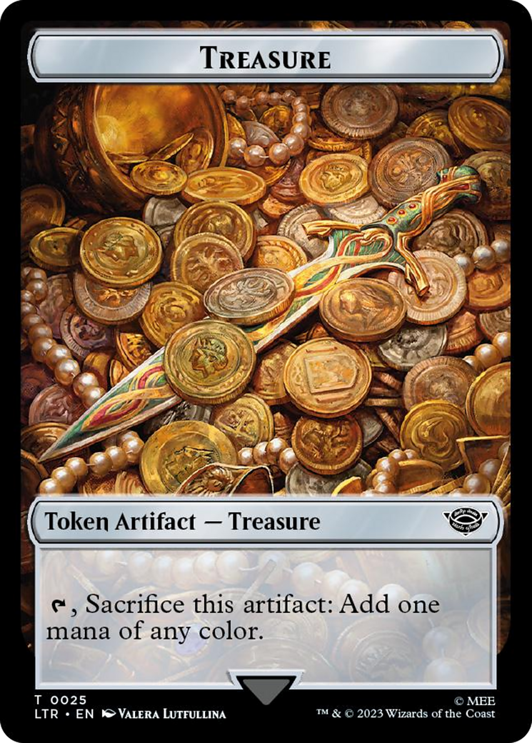 Treasure // Food (0022) Double-Sided Token (Surge Foil) [The Lord of the Rings: Tales of Middle-Earth Tokens] | Game Grid - Logan