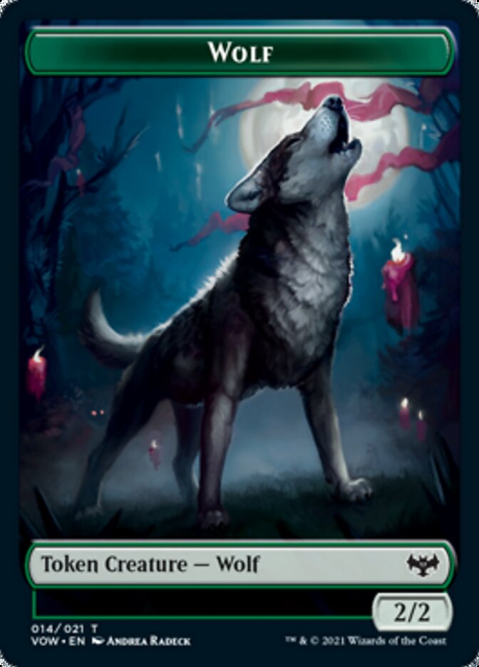 Human (001) // Wolf (014) Double-Sided Token [Innistrad: Crimson Vow Tokens] | Game Grid - Logan