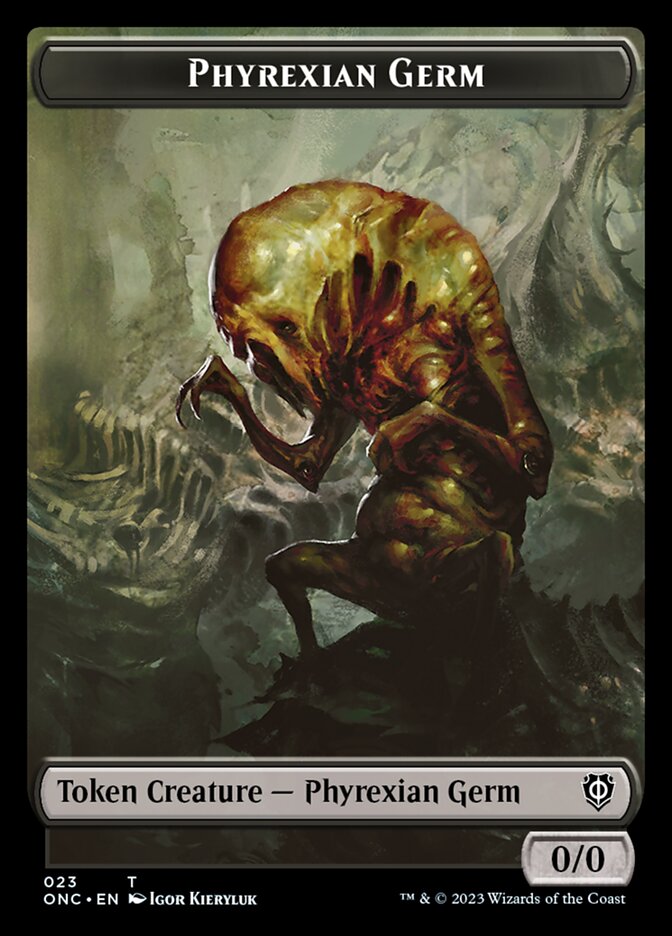 Rebel // Phyrexian Germ Double-Sided Token [Phyrexia: All Will Be One Commander Tokens] | Game Grid - Logan