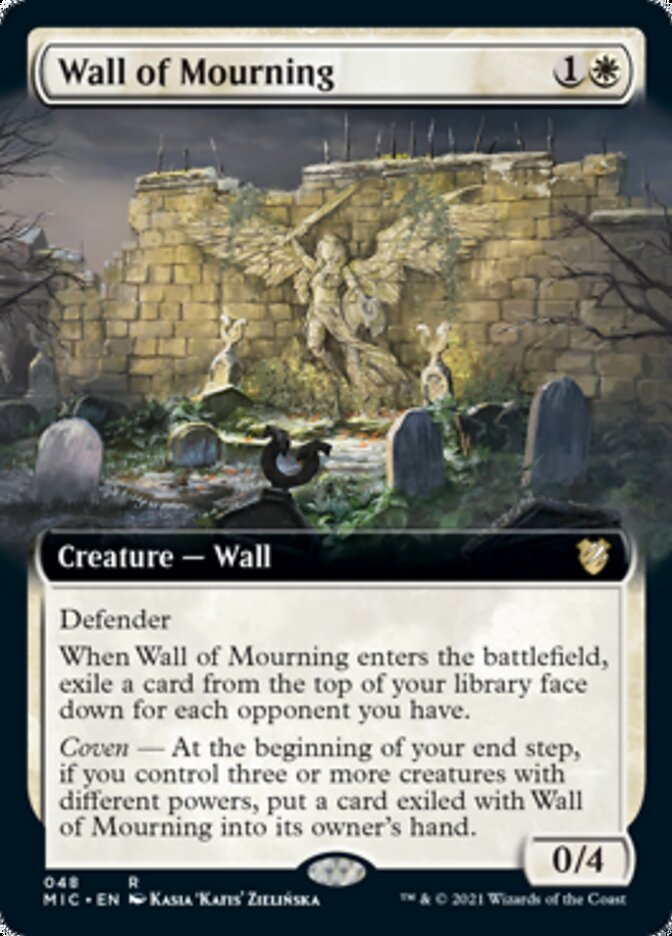 Wall of Mourning (Extended Art) [Innistrad: Midnight Hunt Commander] | Game Grid - Logan