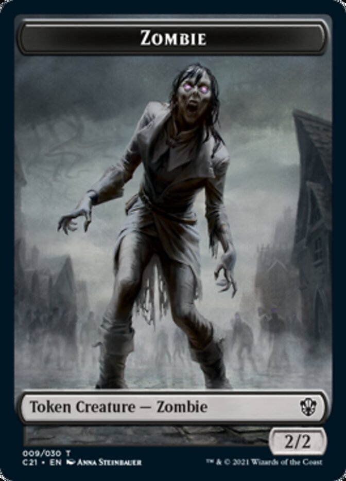 Zombie // Horror Double-Sided Token [Commander 2021 Tokens] | Game Grid - Logan