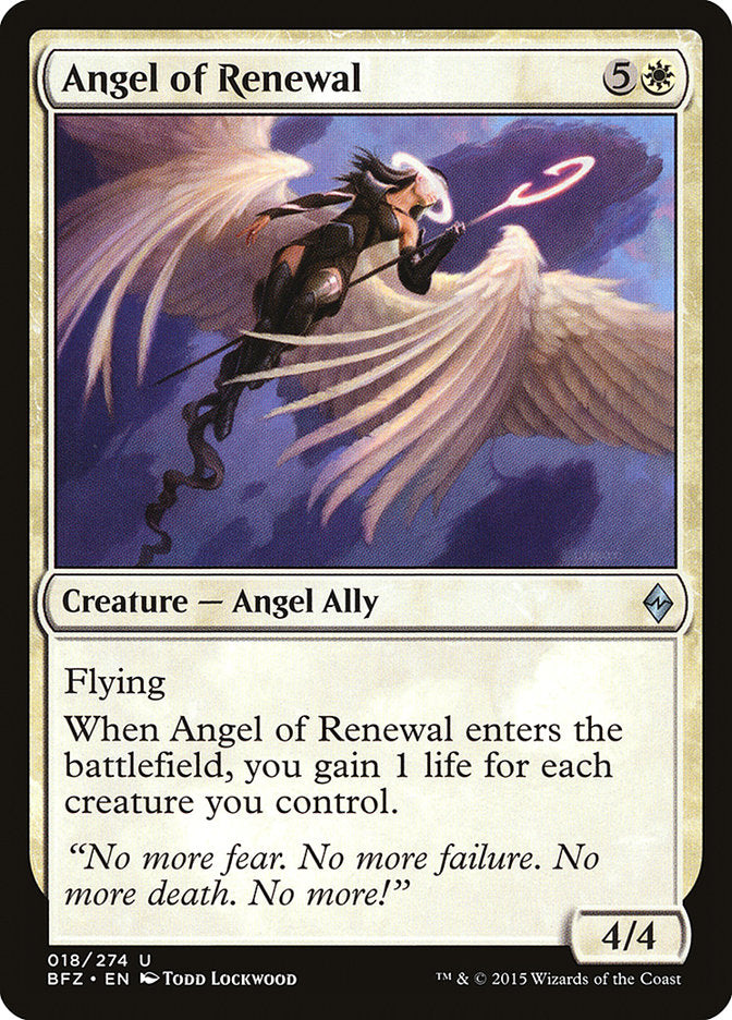 Angel of Renewal [Battle for Zendikar] | Game Grid - Logan