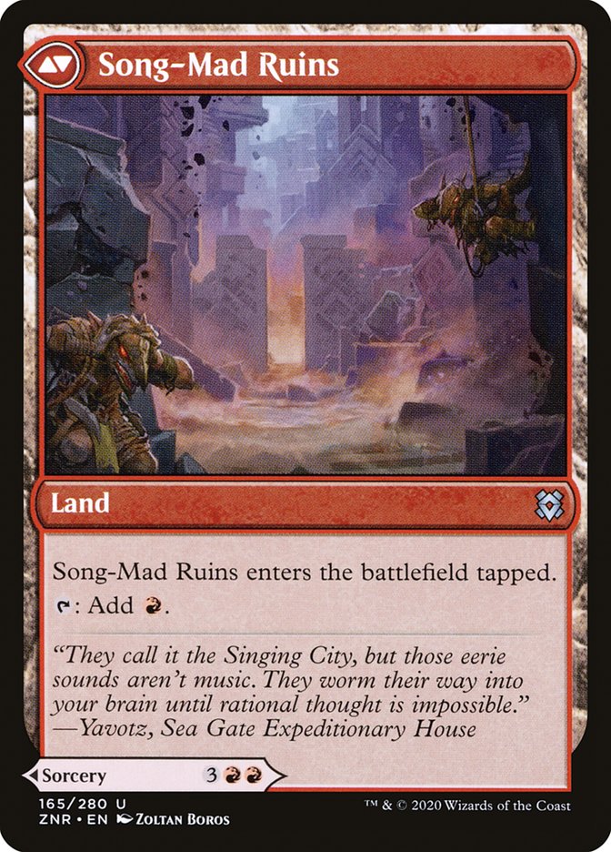 Song-Mad Treachery // Song-Mad Ruins [Zendikar Rising] | Game Grid - Logan