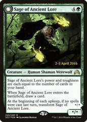 Sage of Ancient Lore // Werewolf of Ancient Hunger [Shadows over Innistrad Prerelease Promos] | Game Grid - Logan