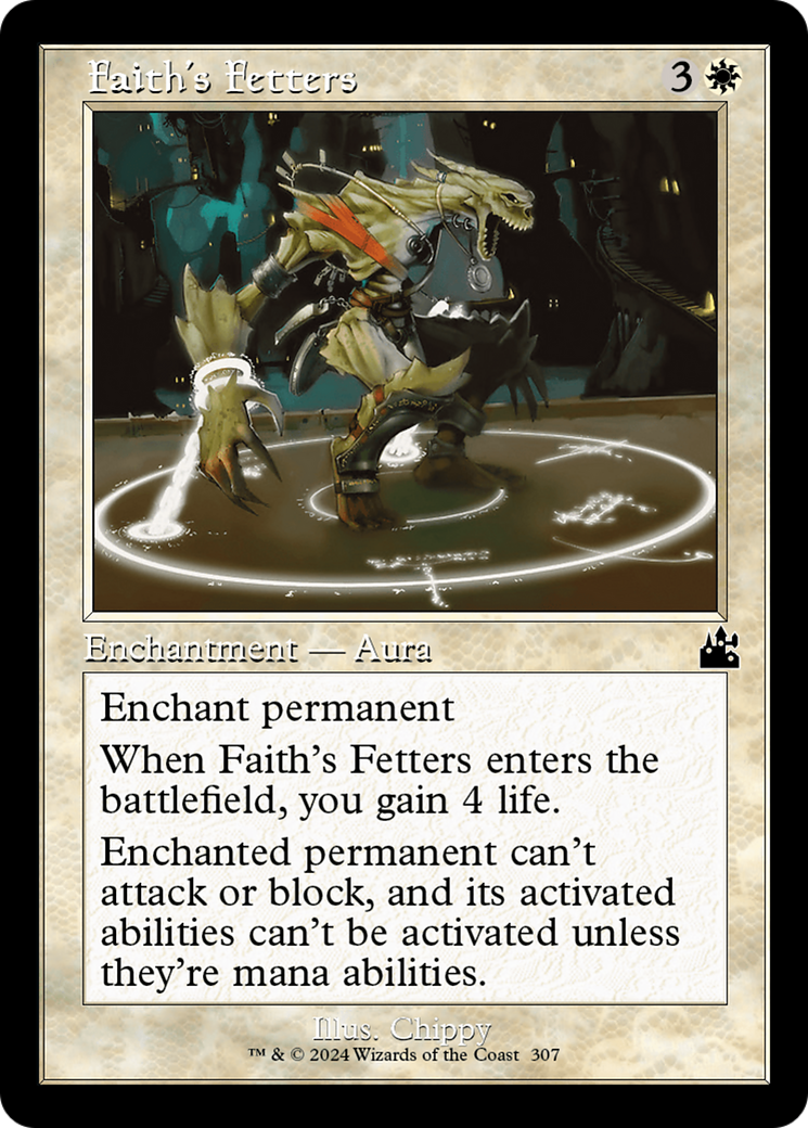 Faith's Fetters (Retro Frame) [Ravnica Remastered] | Game Grid - Logan