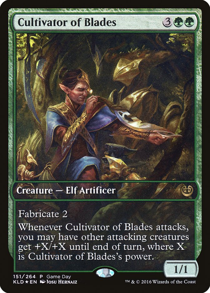 Cultivator of Blades (Game Day) [Kaladesh Promos] | Game Grid - Logan