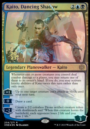 Kaito, Dancing Shadow [Phyrexia: All Will Be One Prerelease Promos] | Game Grid - Logan