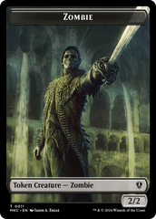 Vizier of Many Faces // Zombie Double-Sided Token [Murders at Karlov Manor Commander Tokens] | Game Grid - Logan