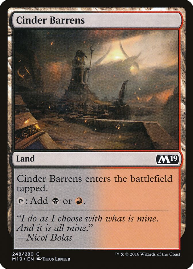 Cinder Barrens [Core Set 2019] | Game Grid - Logan