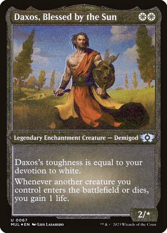 Daxos, Blessed by the Sun (Foil Etched) [Multiverse Legends] | Game Grid - Logan