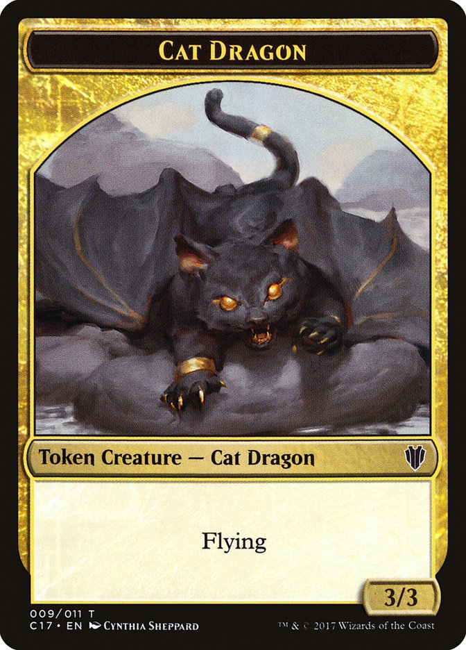 Cat Dragon // Dragon (007) Double-Sided Token [Commander 2017 Tokens] | Game Grid - Logan