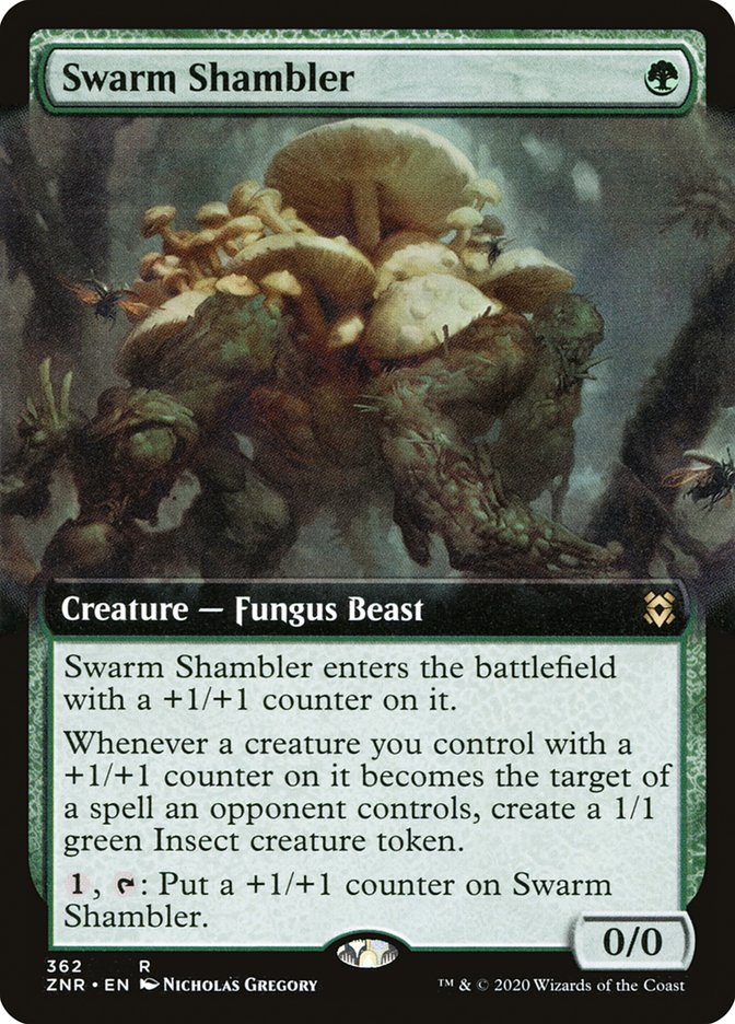 Swarm Shambler (Extended Art) [Zendikar Rising] | Game Grid - Logan