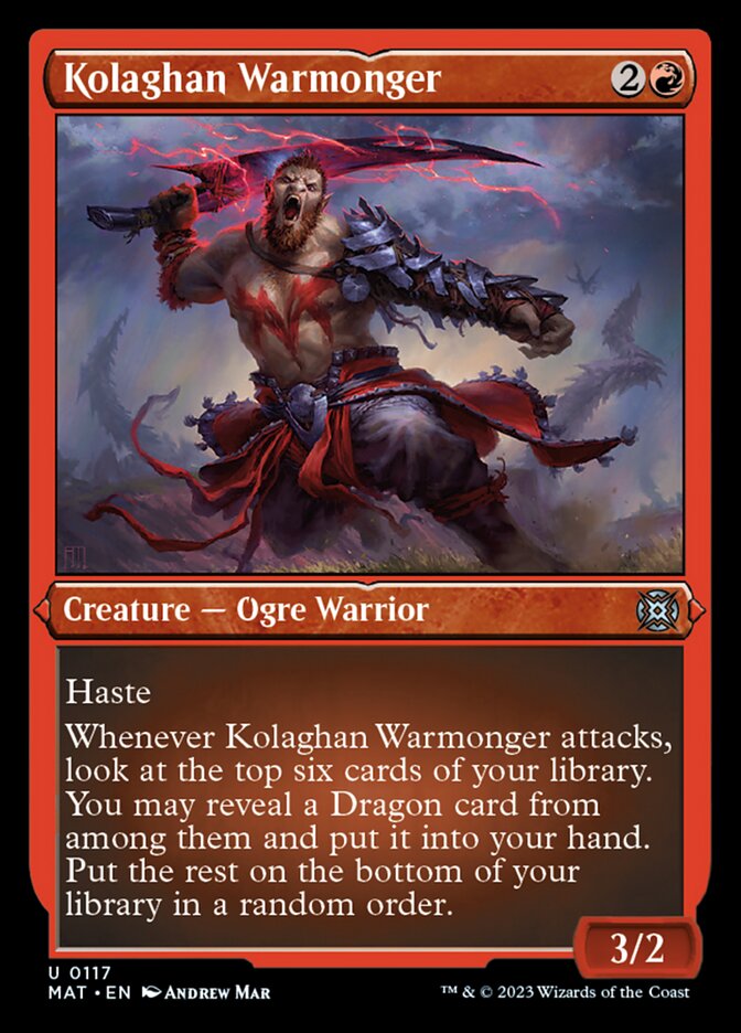 Kolaghan Warmonger (Foil Etched) [March of the Machine: The Aftermath] | Game Grid - Logan