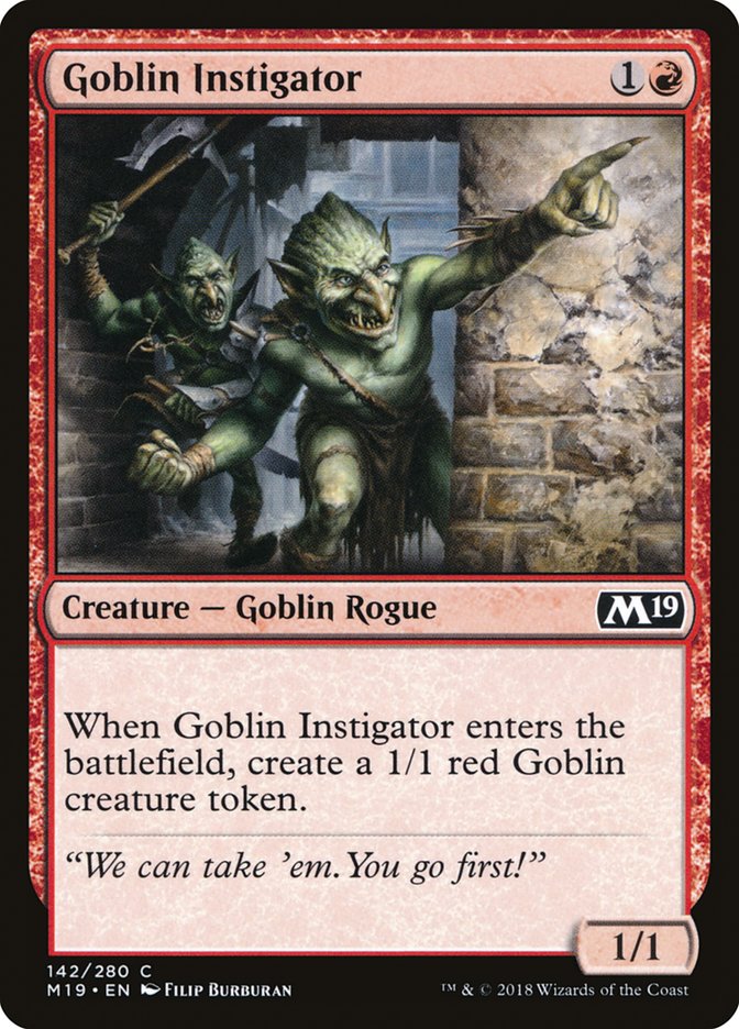 Goblin Instigator [Core Set 2019] | Game Grid - Logan