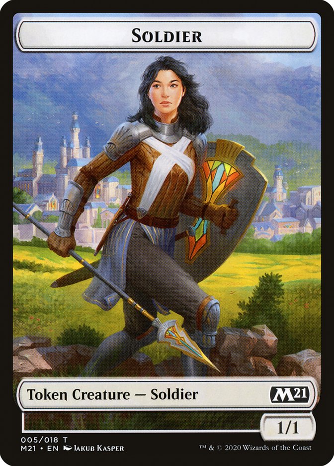 Construct // Soldier Double-Sided Token [Core Set 2021 Tokens] | Game Grid - Logan