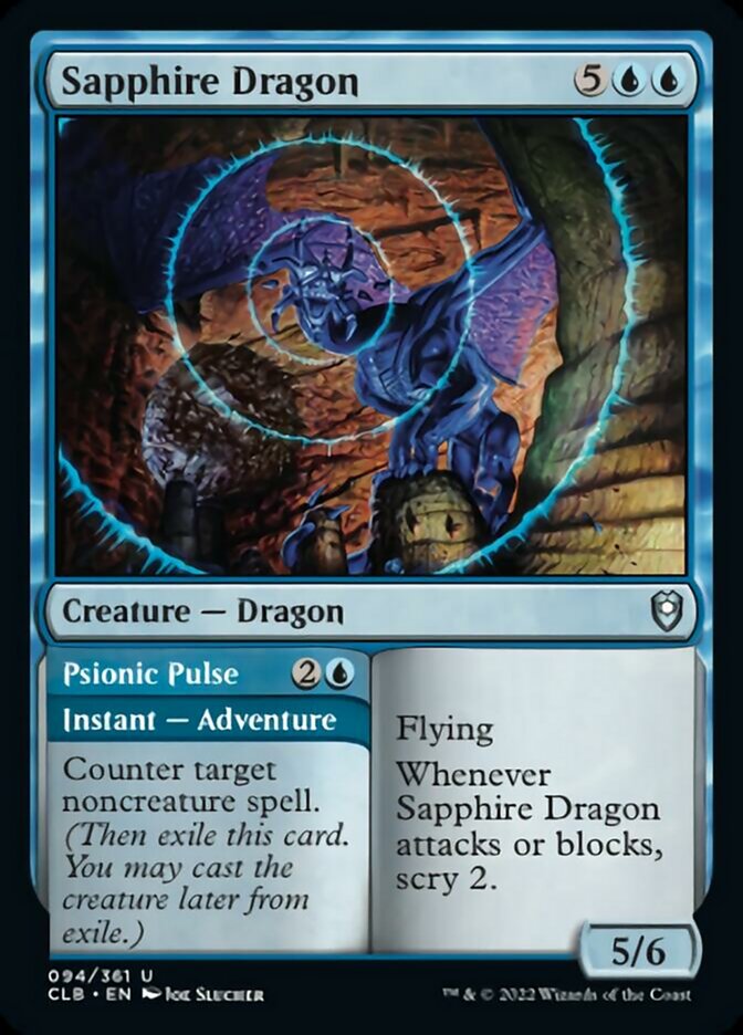 Sapphire Dragon // Psionic Pulse [Commander Legends: Battle for Baldur's Gate] | Game Grid - Logan