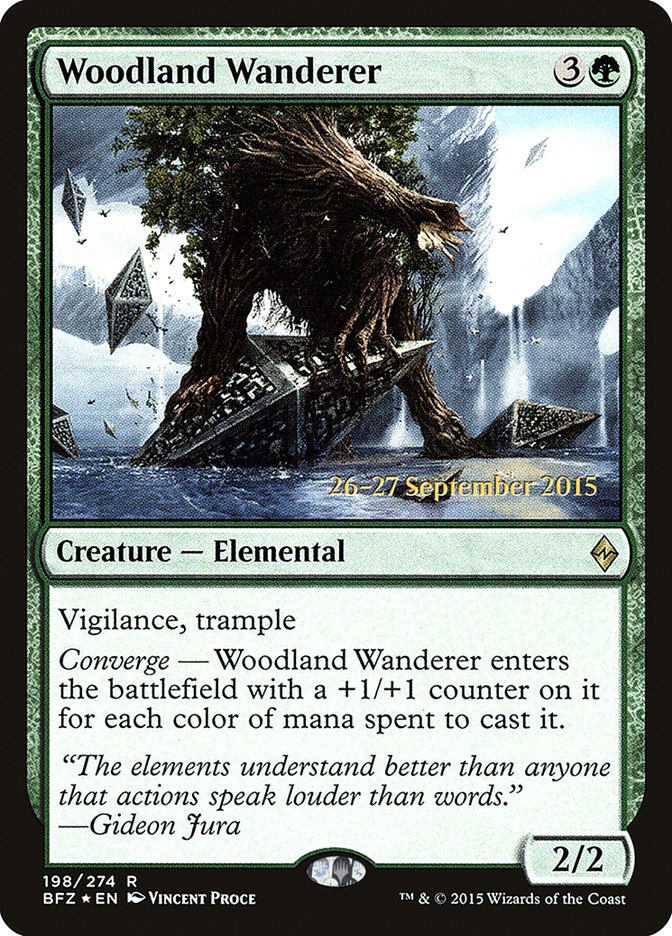 Woodland Wanderer [Battle for Zendikar Prerelease Promos] | Game Grid - Logan