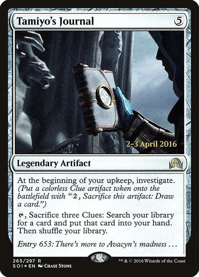 Tamiyo's Journal (Prerelease) [Shadows over Innistrad Promos] | Game Grid - Logan