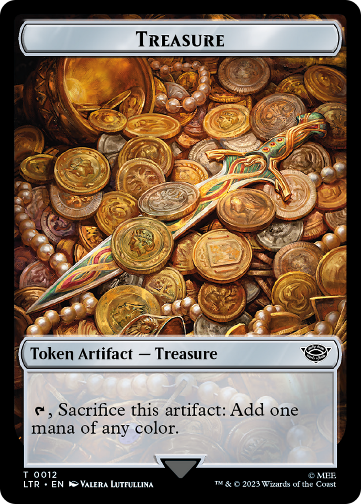 Treasure // Wraith Double-Sided Token [The Lord of the Rings: Tales of Middle-Earth Commander Tokens] | Game Grid - Logan