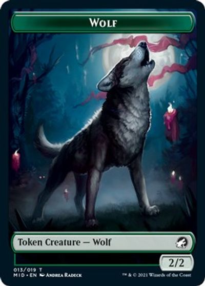 Centaur // Wolf Double-Sided Token [Innistrad: Midnight Hunt Commander Tokens] | Game Grid - Logan