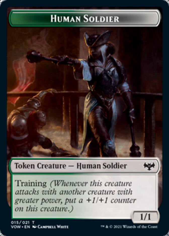 Human (001) // Human Soldier Double-Sided Token [Innistrad: Crimson Vow Tokens] | Game Grid - Logan