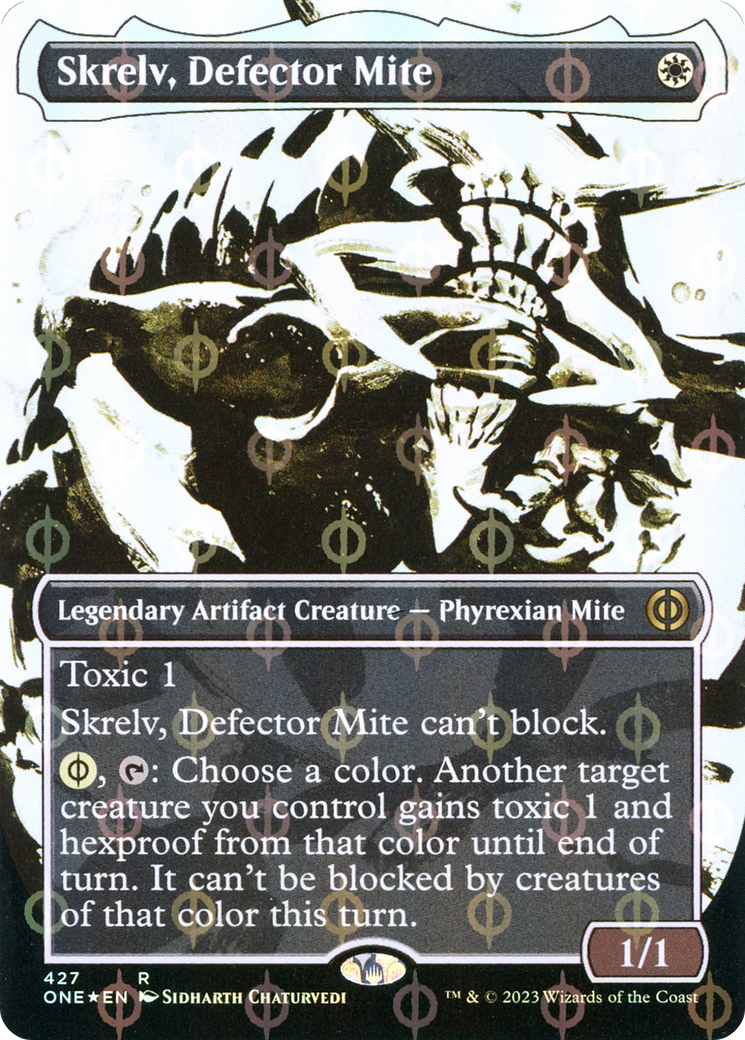 Skrelv, Defector Mite (Borderless Ichor Step-and-Compleat Foil) [Phyrexia: All Will Be One] | Game Grid - Logan