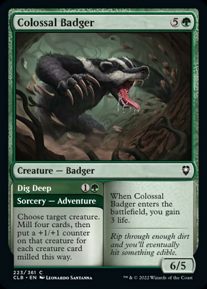 Colossal Badger // Dig Deep [Commander Legends: Battle for Baldur's Gate] | Game Grid - Logan