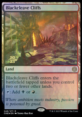 Blackcleave Cliffs [Phyrexia: All Will Be One Prerelease Promos] | Game Grid - Logan