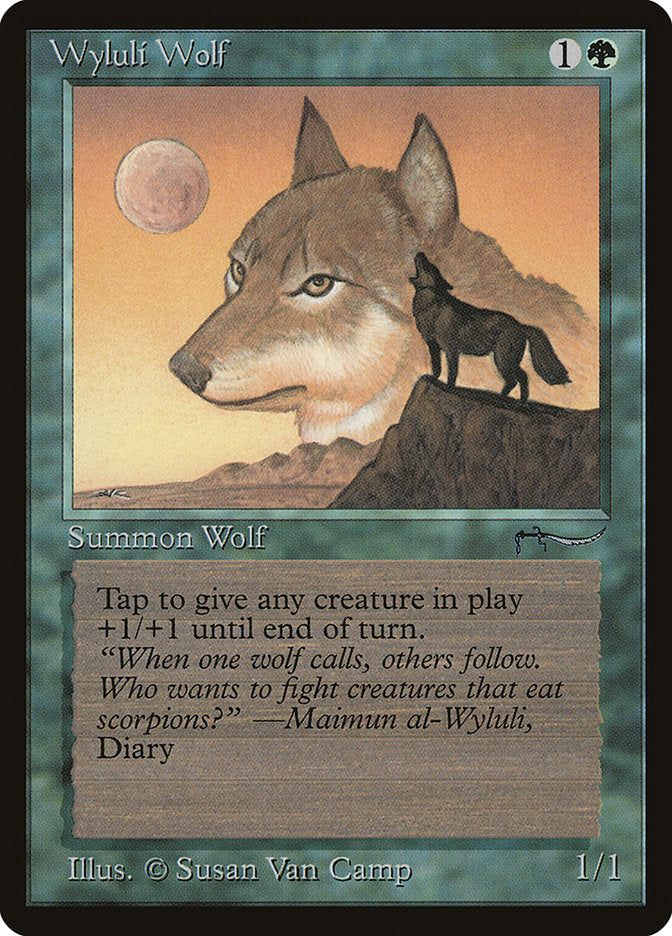 Wyluli Wolf (Light Mana Cost) [Arabian Nights] | Game Grid - Logan