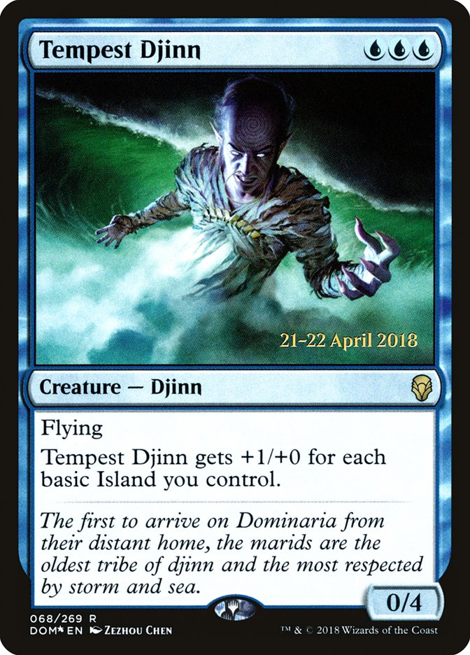 Tempest Djinn [Dominaria Prerelease Promos] | Game Grid - Logan