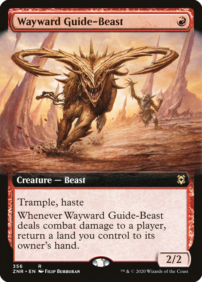 Wayward Guide-Beast (Extended Art) [Zendikar Rising] | Game Grid - Logan