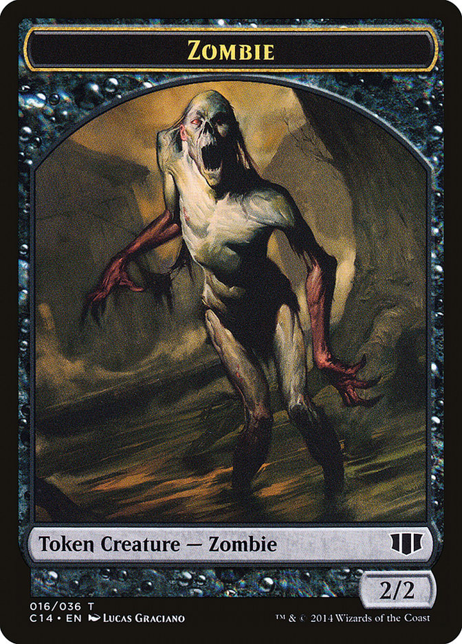 Horror // Zombie (016/036) Double-Sided Token [Commander 2014 Tokens] | Game Grid - Logan