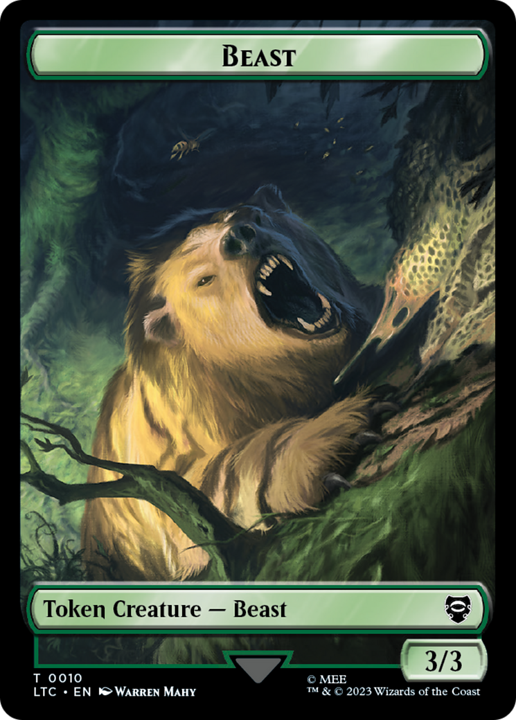 Beast // Treefolk Double Sided Token [The Lord of the Rings: Tales of Middle-Earth Commander Tokens] | Game Grid - Logan