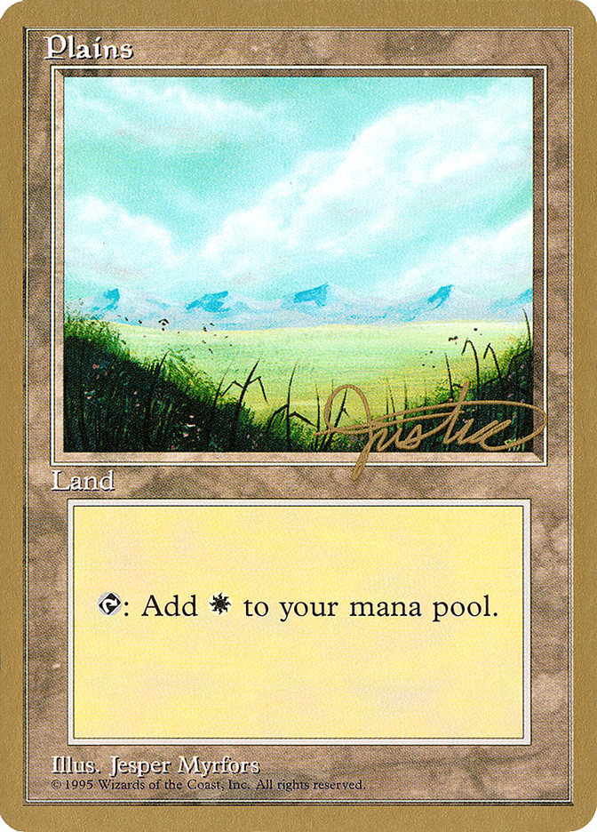 Plains (mj366) (Mark Justice) [Pro Tour Collector Set] | Game Grid - Logan