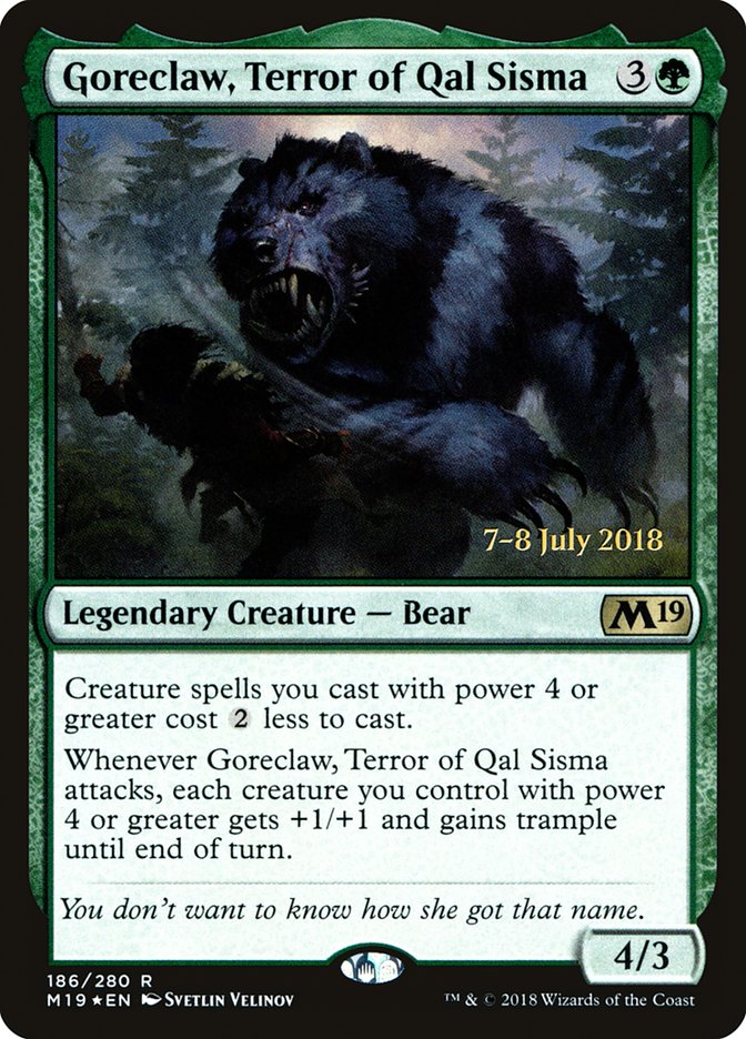 Goreclaw, Terror of Qal Sisma [Core Set 2019 Prerelease Promos] | Game Grid - Logan