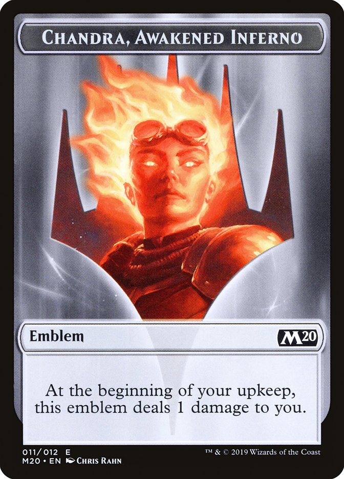 Chandra, Awakened Inferno Emblem [Core Set 2020 Tokens] | Game Grid - Logan