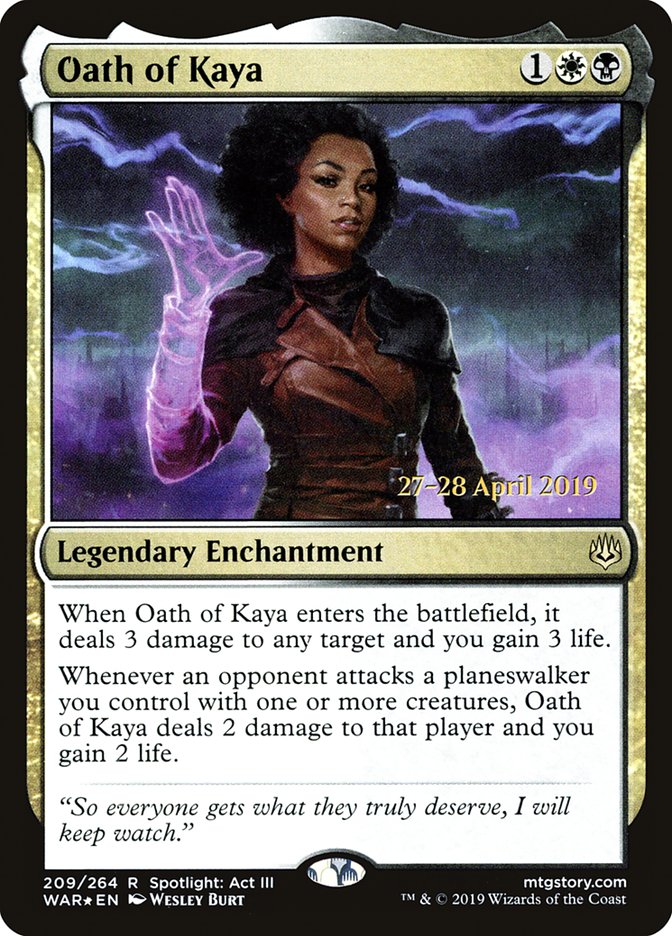 Oath of Kaya [War of the Spark Prerelease Promos] | Game Grid - Logan