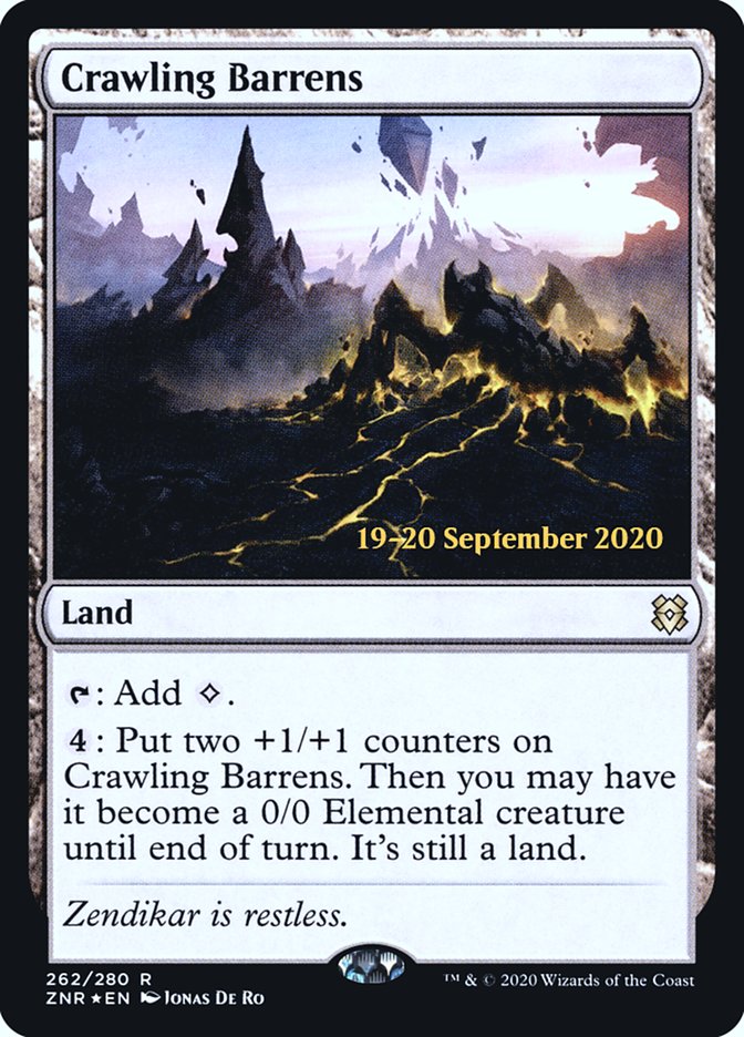 Crawling Barrens [Zendikar Rising Prerelease Promos] | Game Grid - Logan