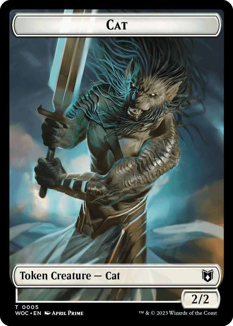 Cat (0005) // Human Double-Sided Token [Wilds of Eldraine Commander Tokens] | Game Grid - Logan