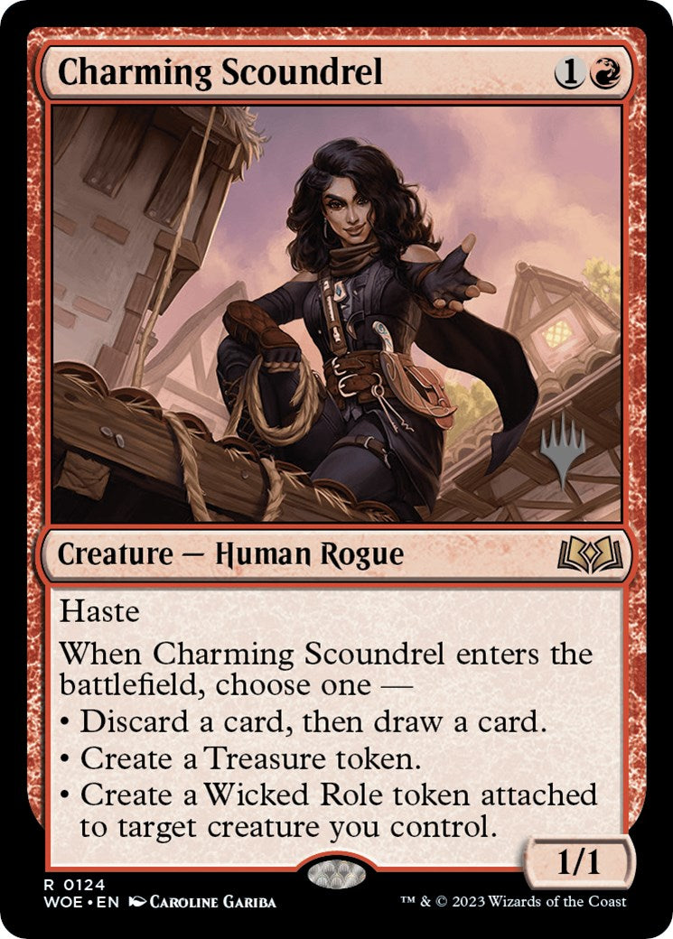 Charming Scoundrel (Promo Pack) [Wilds of Eldraine Promos] | Game Grid - Logan