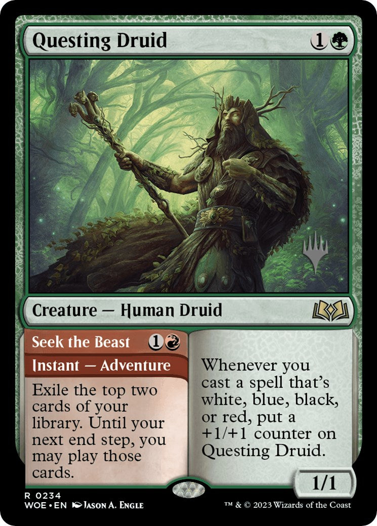 Questing Druid (Promo Pack) [Wilds of Eldraine Promos] | Game Grid - Logan