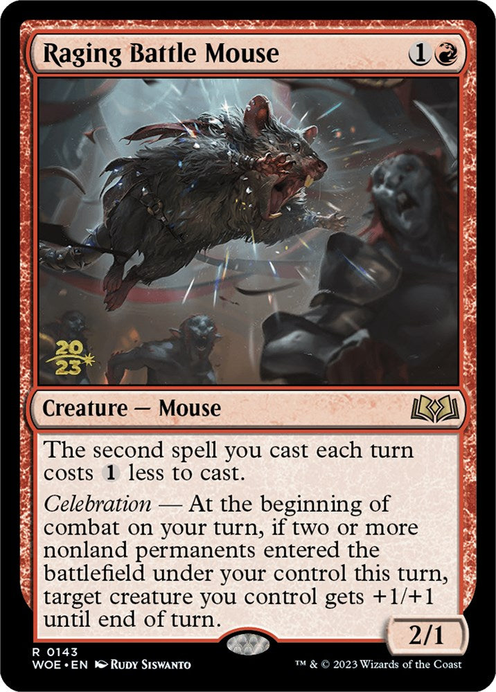 Raging Battle Mouse [Wilds of Eldraine Prerelease Promos] | Game Grid - Logan
