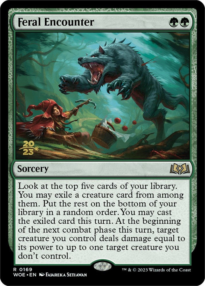 Feral Encounter [Wilds of Eldraine Prerelease Promos] | Game Grid - Logan