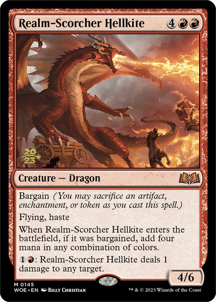 Realm-Scorcher Hellkite [Wilds of Eldraine Prerelease Promos] | Game Grid - Logan