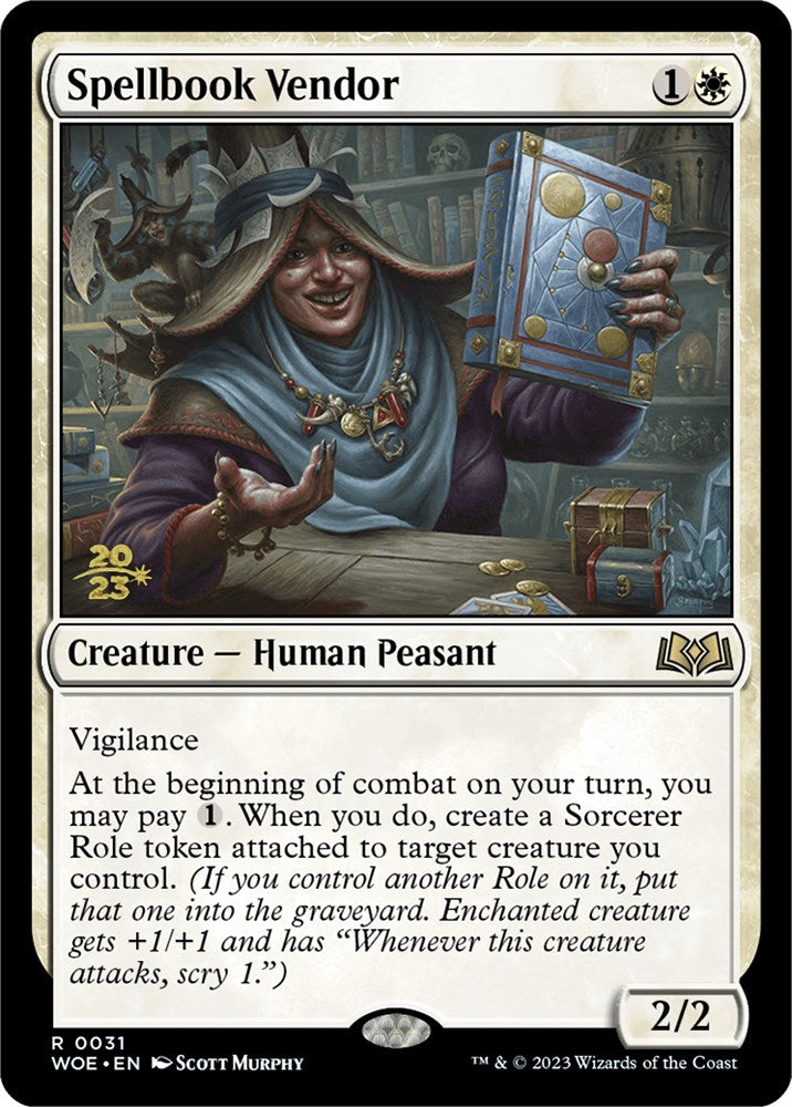 Spellbook Vendor [Wilds of Eldraine Prerelease Promos] | Game Grid - Logan