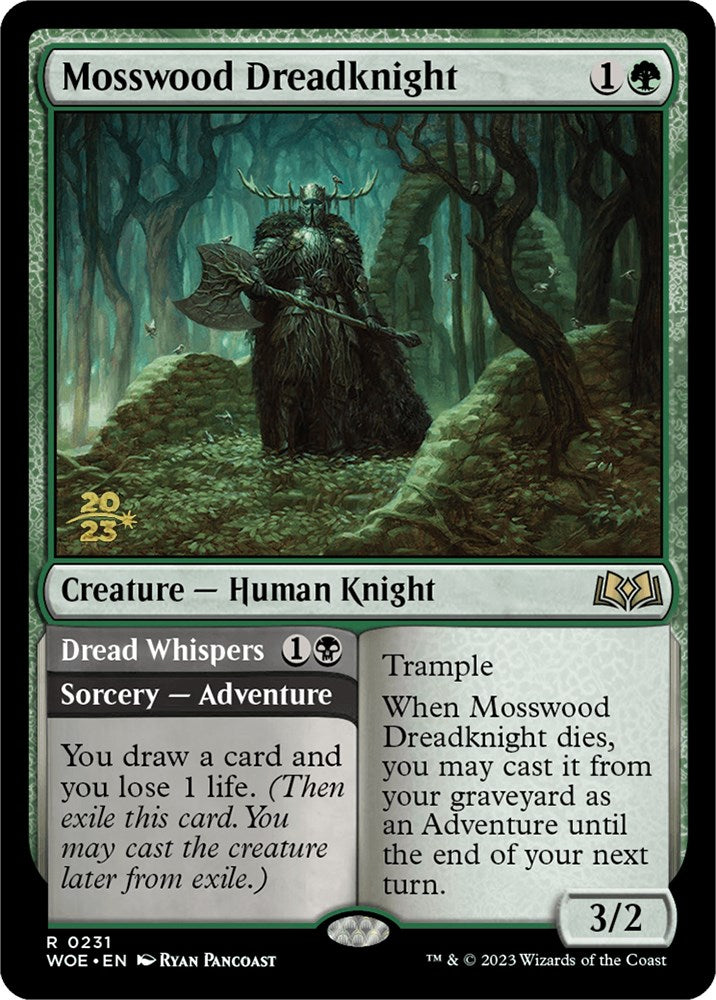 Mosswood Dreadknight // Dread Whispers [Wilds of Eldraine Prerelease Promos] | Game Grid - Logan